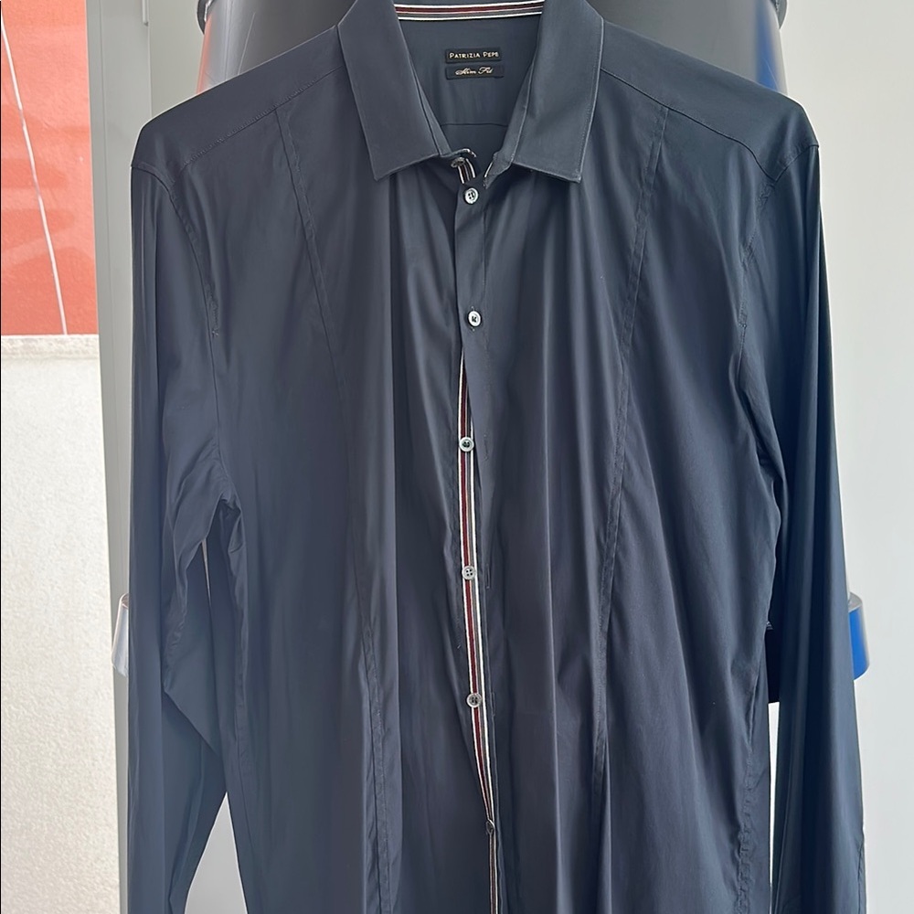 Patrizia Pepe Navy Blue slim fit  Button-Up Shirt